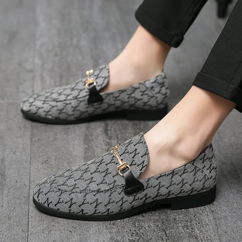 Luxury Grey Men's Loafers 2025 Comfortable Flat Moccasin Men Dress Shoes Casual Business Leather Shoes for Men zapatos de cuero