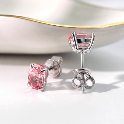 5*7mm Oval Cut Ruby Emerald Moissanite Stud Earrings Lab Grown For Women Man Unisex Gemstone Party 925 Silver Earring Gift
