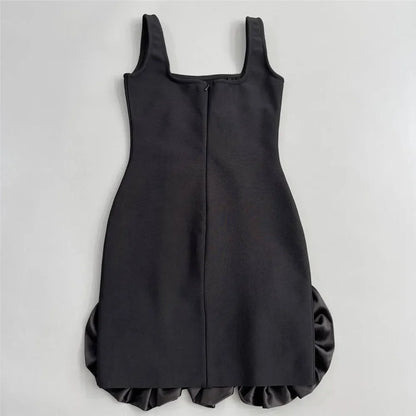 Women Sexy Ruffles Summer Clothing 2025 New Sleeveless Bandage Dress Club Party Mini Dresses