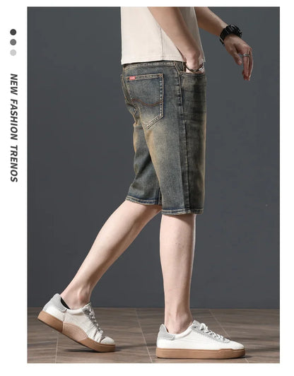 2025 New Summer Brand Stretch Thin Bermuda Masculina Cotton Denim Jeans Men Knee Length Soft Ropa Hombre Shorts