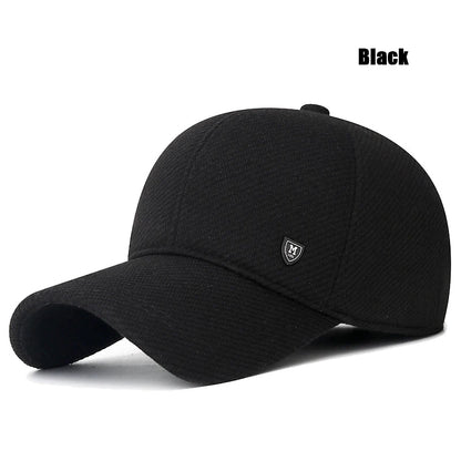 Mens Winter Baseball Cap with Ear Flaps, Baseball Winter Hats with Ear Flaps for Men Outdoor Walk Running  Adjustable Size