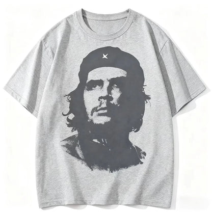 Che Guevara S New American Retro Casual Loose Men S Pure Cotton T-shirt for Motorcycles Is A Trendy Cultural Symbol