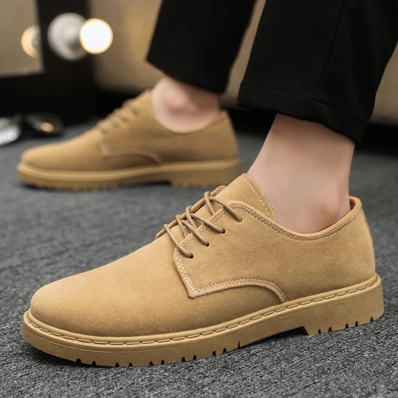 Luxury Brand Mens Casual Shoes Black Men Leather Shoes Fashion Lace Up Platform Work Shoes Wedding Formal Dress Oxfords Shoes
