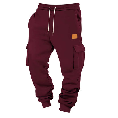 Men's Cargo Pants 2025 New Casual Loose Autumn Winter Straight Baggy Pants Multi-Pockets Solid Color Pinting Sweatpants ﻿