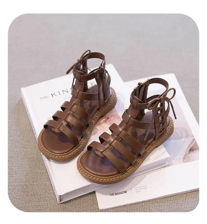 2026 Children Sandals High-top Kids Girls Sandals Baby Sandals High Quality Flat Cut-Outs Beach Sandals