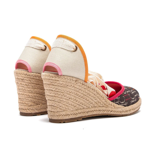 Women's Shoes CARACAS CANVAS WEDGES Luxury Brand Heeled Sandals Straw Fabric Casual shoeses