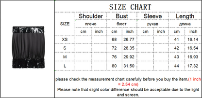 Chic Sequins Strapless Top For Women Holiday Party Tube Tops Chic Off Shoulder Fashion Solid Summer New Ladies Club Wear