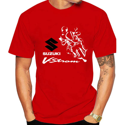 2026 V-Strom Summer New Bestseller 100% Cotton Trend Men T-shirt Daily Outdoor Sports Casual Loose Street Short Sleeve
