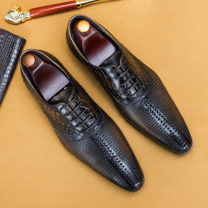 Italian Men Oxford Shoes Genuine Leather Lace Up Luxury Black Brown Mens Dress Shoes Office Business Wedding Formal Shoes Men