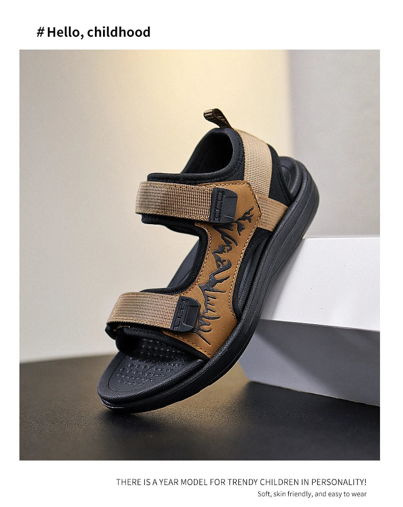 Summer New Children's Sports Sandals Boys Open Toe Sandals Water Beach Shoes Youth Lightweight Comfortable Slippers