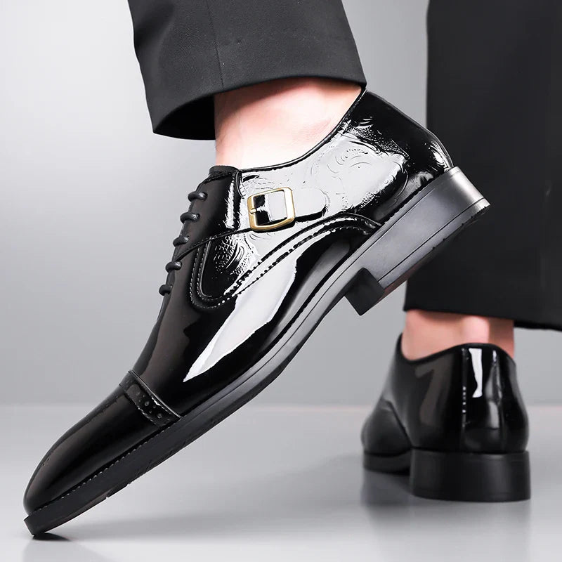 Men's casual leather shoes, business casual shoes, formal fashion, banquet flat shoes, size 50 men's shoes