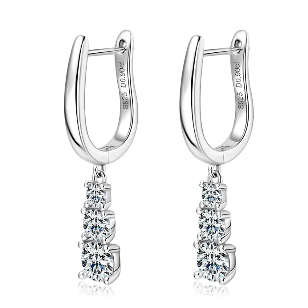 D VVS1 Full Moissanite Pandent Earrings for Women Engagement Wedding Fine Jewelry with GRA s925 Sterling Sliver Earring