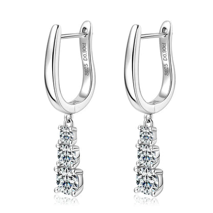 D VVS1 Full Moissanite Pandent Earrings for Women Engagement Wedding Fine Jewelry with GRA s925 Sterling Sliver Earring