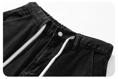 Men's Denim Shorts Summer Loose Vintage Hip-hop Cargo Moto Short