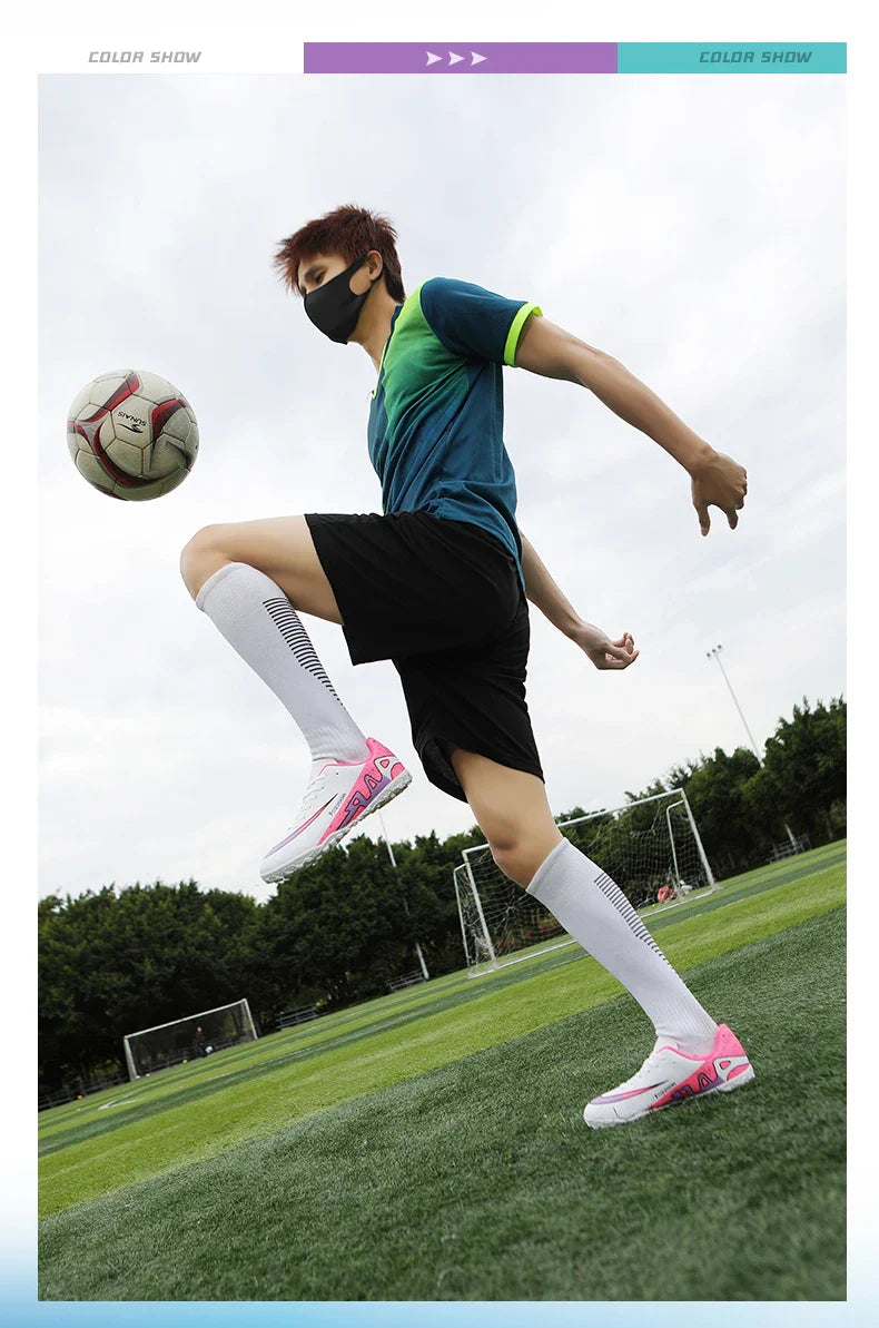 2026 New Men Soccer Shoes Breathable Football Boots FG/TF Turf Boots Non-Slip Wear Resistant Adult Outdoor Training Match Sports