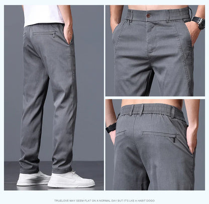 2025 Spring Thin Brand Men's Lyocell Pants Casual Business Straight Elastic Waist Comfortable Trousers Pants for Male