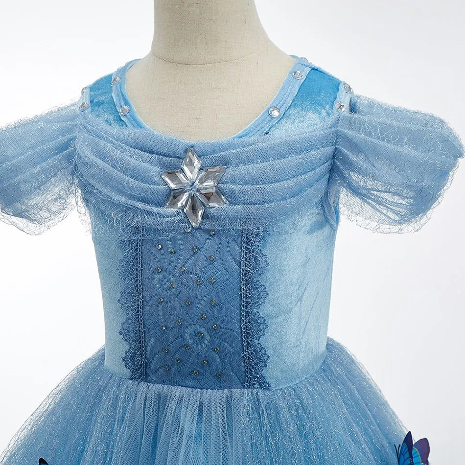 Vestido de Cinderela para Meninas, Roupa de Verão Infantil, Natal, Fantasia, Aniversário Infantil, Cosplay com Babados, Fantasia de Princesa para Performance