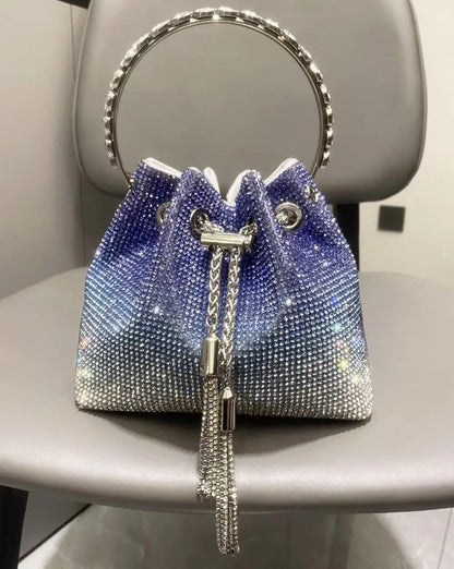Luxury Designer Women's Handbag Crystal Shiny Rhinestones Diamond Evening Bag Wedding Party Clutch Purse Shoulder Crossbody Bag
