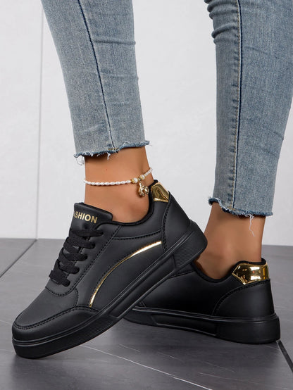 Baasploa Tênis Casual Feminino de Couro com Plataforma para Mulheres Clássicos Confortáveis Sapatos de Skate Antiderrapantes