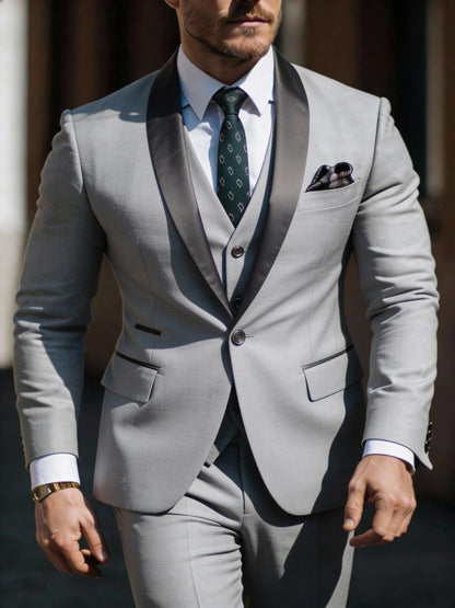Men's 3pcs Suit Set Jacket Vest Pants, Prom Party Wedding Business Suits for Men мускульный костюм wedding suits for men
