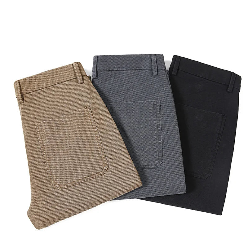 Korean Fashion Lyocell Casual Pants Men's New Spring Breathable Straight Elastic High Quality Daily Streetwear Male Trousers