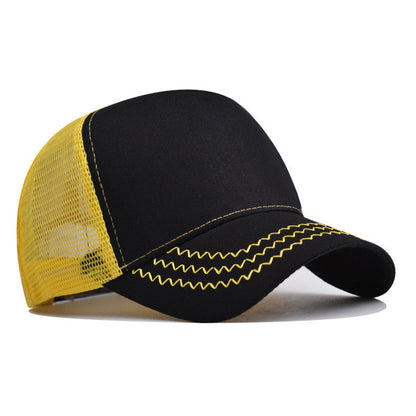 Custom Trucker Hat Logo Cotton Mesh Breathable Baseball Cap Women Men Summer Sunshade Mesh Cap 5 Panels Truck Hat Cap Wholesale