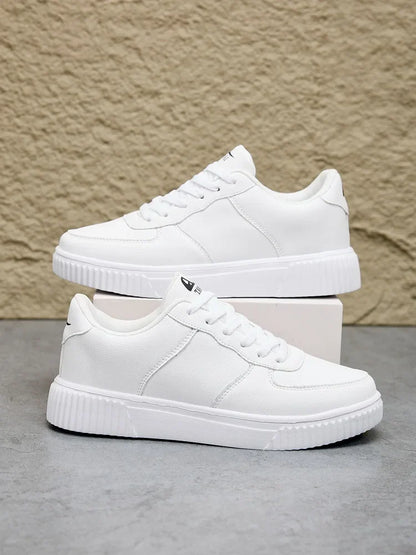 Fashion Leather Men White Sneakers Breathable Comfort Classic Casual Shoes Mens Women Outdoor Walking Shoes Couple Footwear Size