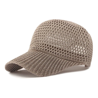 Summer solid color breathable baseball cap sports mesh hat outdoor sun hat