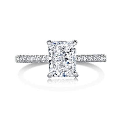 18K Gold Plated 925 Sterling Silver Crushed Ice Cut Lab Sapphire Gemstone Wedding Party Fine Jewelry Rings Wholesale