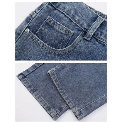 2026 New Korean Men's Casual Long Jeans Classic Man Straight Denim Wide-leg Pants Solid Color Light Blue Black 3XL Cargo Jean