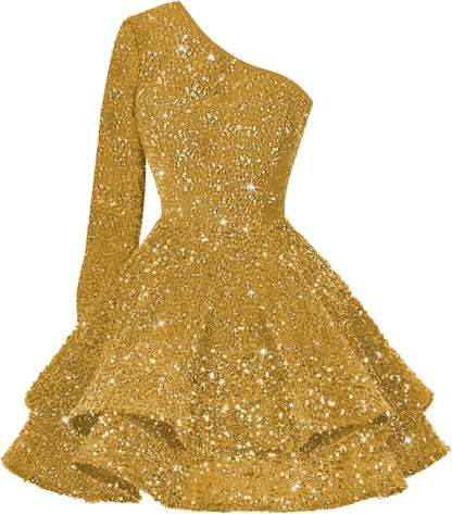 Sequin Short Homecoming Dress for Teens Sparkly Prom Dress Sweet 14 16 Birthday Photo Shoot Gowns Mini Dress Graduation Dress