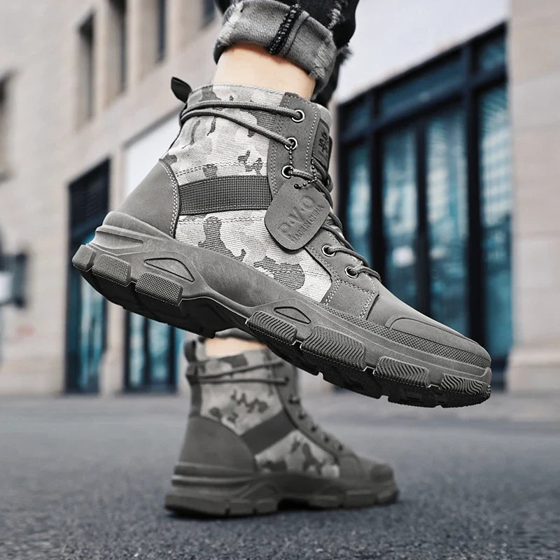 Camouflage Boots for Men Autumn Winter Platform Boots Outdoor High-top Shoes Men Ankle Boots Buty Robocze Meskie wear-resistant