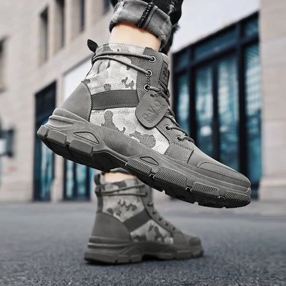 Camouflage Boots for Men Autumn Winter Platform Boots Outdoor High-top Shoes Men Ankle Boots Buty Robocze Meskie wear-resistant