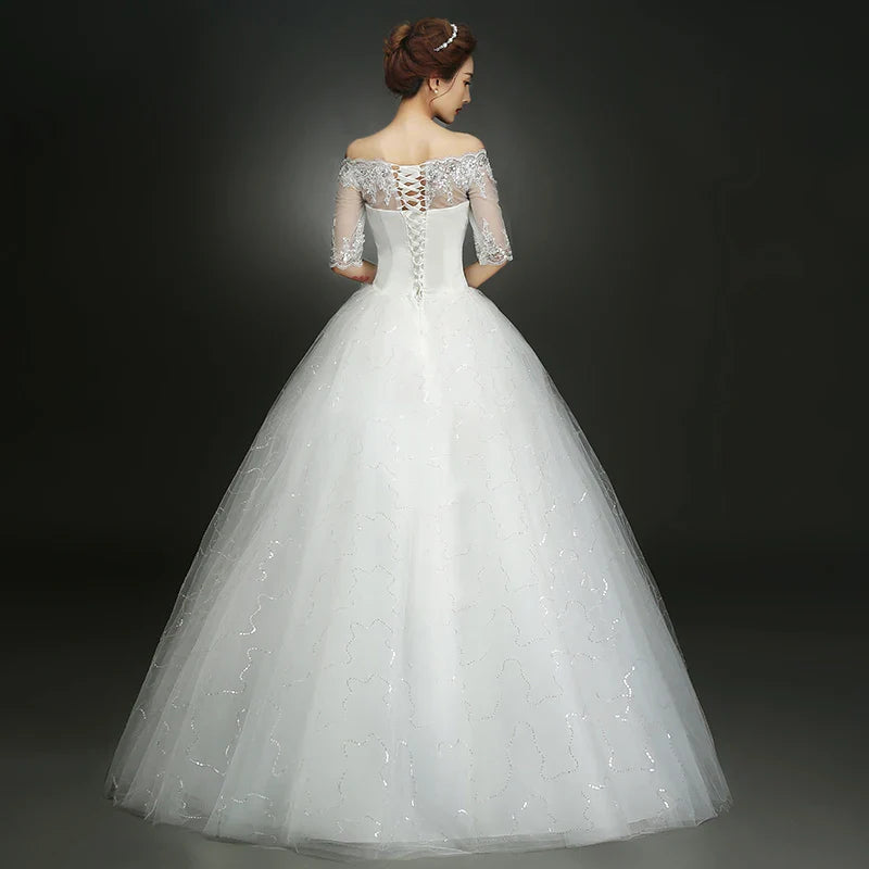 Wedding Dress Wholesale Lace up Embroidery Bride Marriage Dresses White Ball Gown Factory Christmas Carnival Plus Size