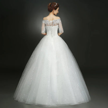 Wedding Dress Wholesale Lace up Embroidery Bride Marriage Dresses White Ball Gown Factory Christmas Carnival Plus Size