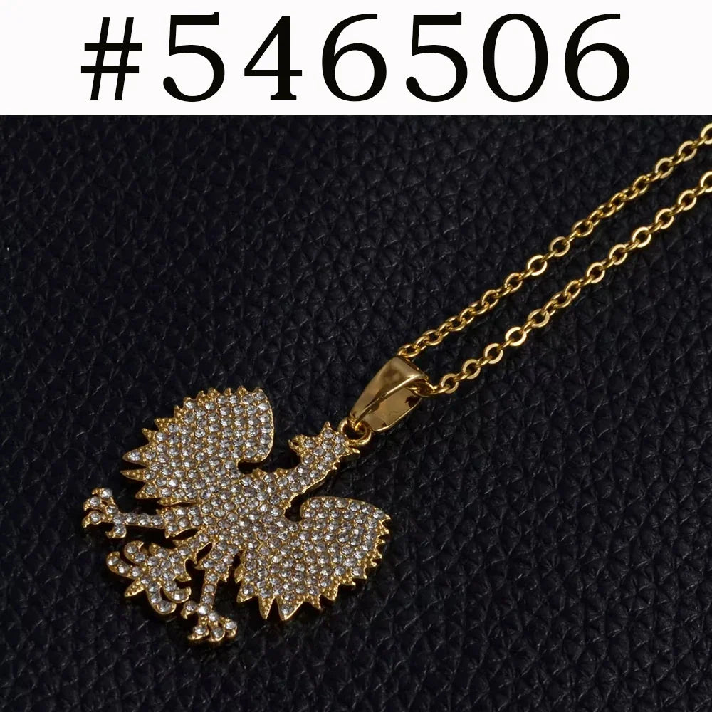 Poland Symbol Eagle Pendant Necklaces for Women Men,Polska Poles Jewelry #252706