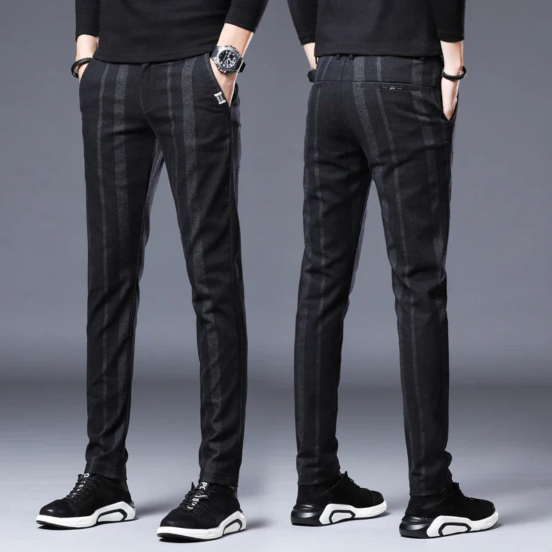 Business Casual Pants Men Slim Fit Fashionable Outdoor Elastic Breathable Sports Pants Formal Fashion Korean Clothes Trousers