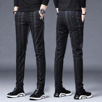 Business Casual Pants Men Slim Fit Fashionable Outdoor Elastic Breathable Sports Pants Formal Fashion Korean Clothes Trousers