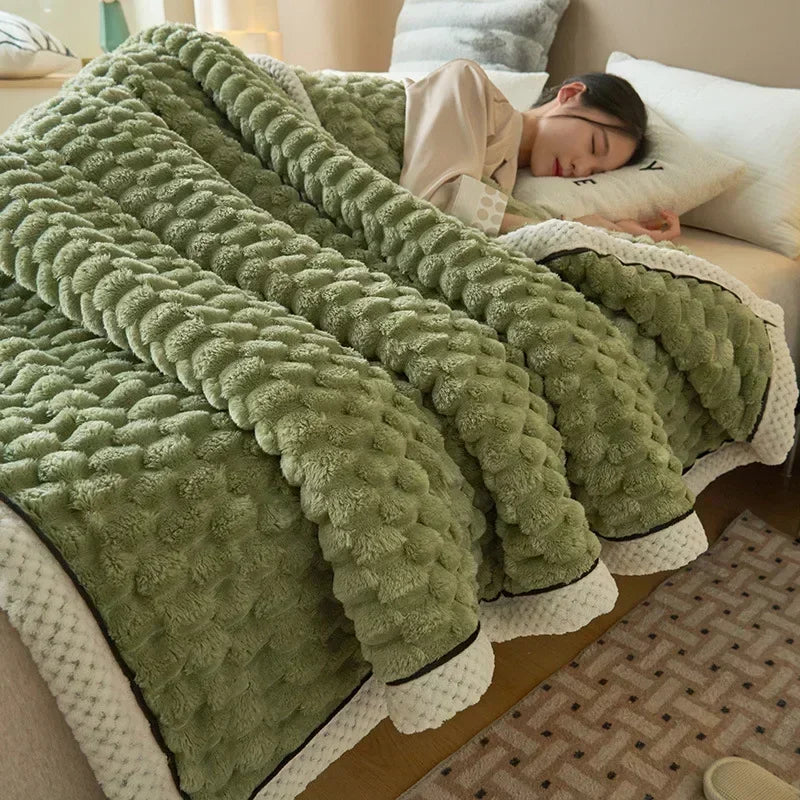 Turtle Velvet Autumn Winter Warm Sleeping Blanket Soft Comfortable Flannel Fleece Blankets for Bed Cozy Fluffy Warmth Blanket