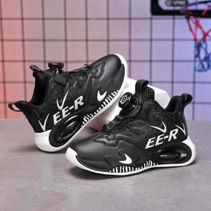 A pair of children's four-season leather high-top basketball shoes, wear-resistant basketball shoes, sizes 31-40，HL-2798