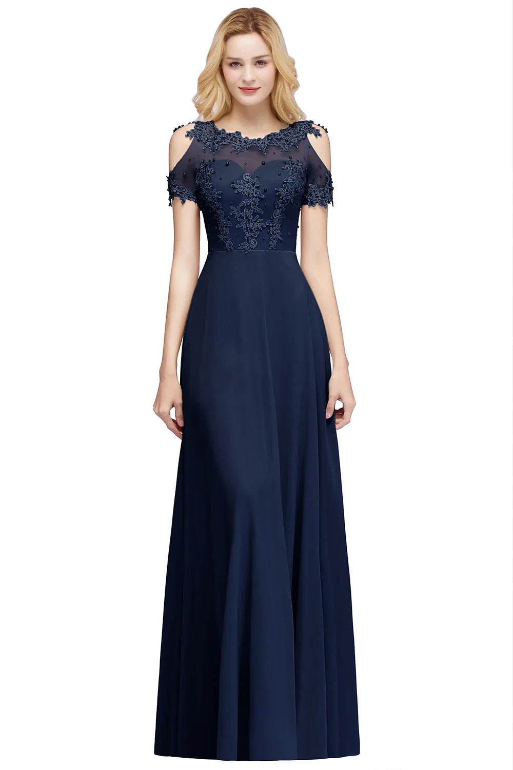 New Burgundy Evening Dresses Illusion Lace Appliques O-Neck Short Sleeve Prom Dress Sheer Back A-Line Long Formal Party Gowns