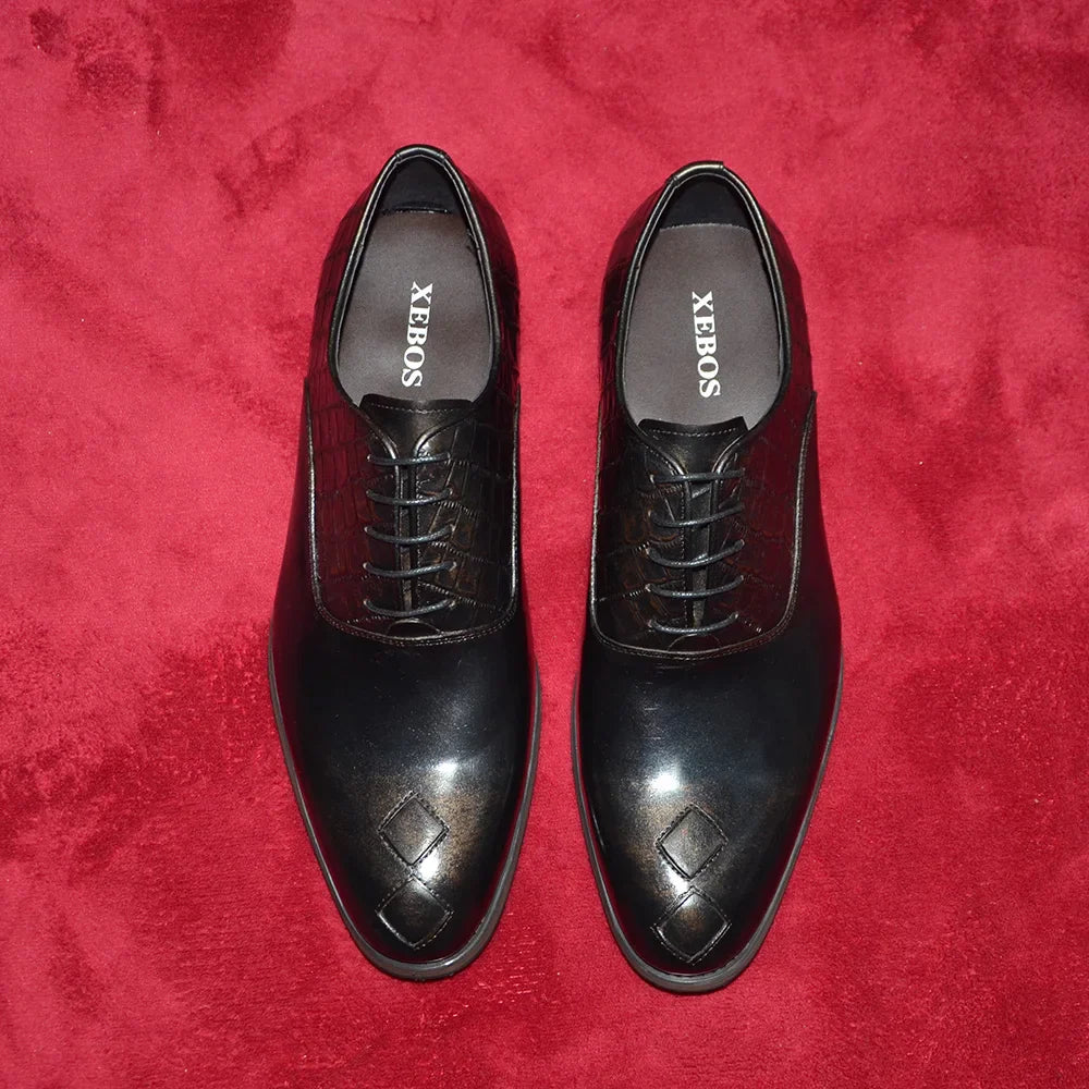 Classic Italian Casual Business Men's Oxford Formal Shoes Genuine Leather Black Handmade Comfortable Sole Lace-up Man Sneakers