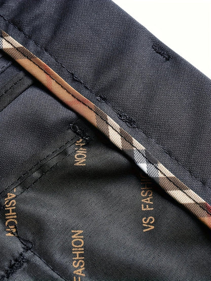 Men's High Elastic Anti-Wrinkle Straight Fit Business Pants | Non-Iron Formal Casual Trousers (1-Pack)