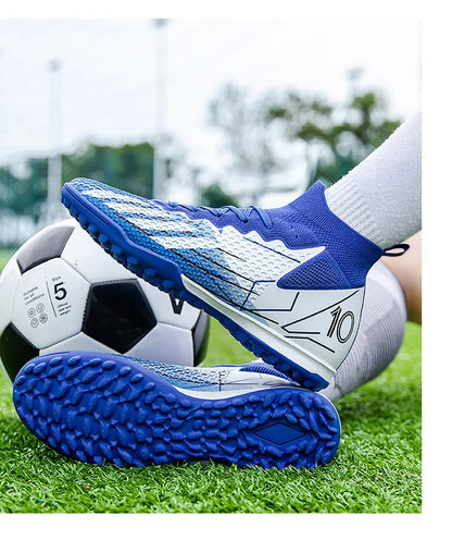 Professional Sports Soccer Shoes TF Broken Nail Teenagers Outdoors Comfortable High-Tops Training Shoes Non Slip Football Shoes