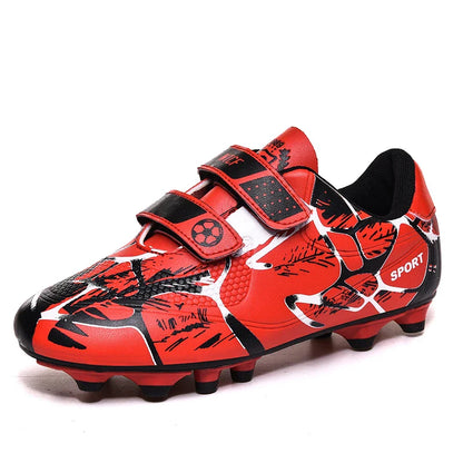Kids Soccer Shoes HOOK&LOOP Football Sports Shoes Boy Outdoor Non-Slip Training Shoes Child Lightweight Children's Soccer Cleats