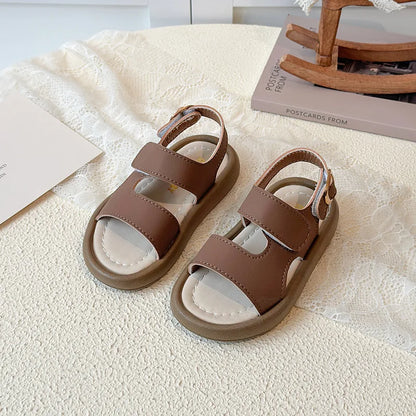 2026 Children Casual Beach Shoes for Girls Boys Summer New Fashion Korean Style Soft Sole Anti-slippery Versatile Roman Sandals