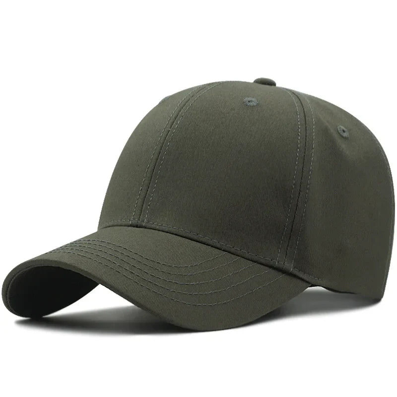 Hard Cotton Big Size Baseball Hat Woman Solid Color Sun Cap Hiphop Man Plus Size