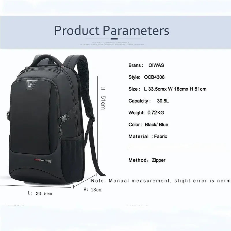 Travel Multifunction Backpack Fashion Zipper Open Bag Men's Backpack Laptop High Quality Male Women Business Classic Bags