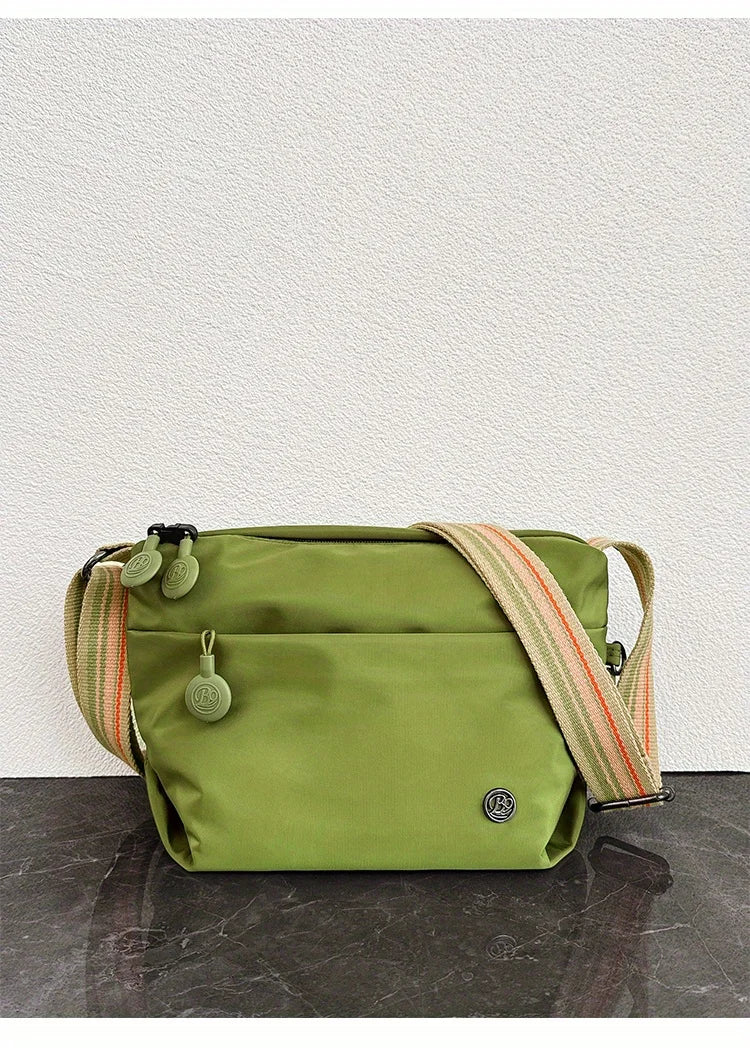 Ultra-light Nylon Crossbody Bag for Women Adjustable Wide Strap Lightweight Women's Bag Zipper Closure Stylish Messenger Bag