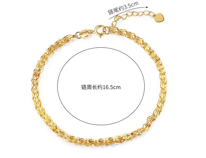 18k gold phoenix-tail bracelets for women yellow gold / rose gold bracelet